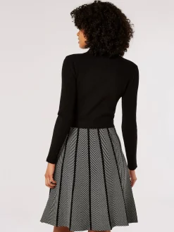 Apricot Damen Minikleid in schwarz - Länge: midi