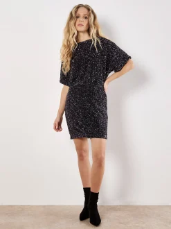 Apricot Damen Minikleid in schwarz mehrfarbig