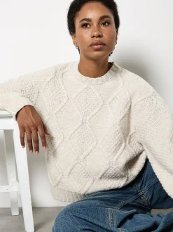 Apricot Damen Pullover in beige - Ausschnitt: Rundhals