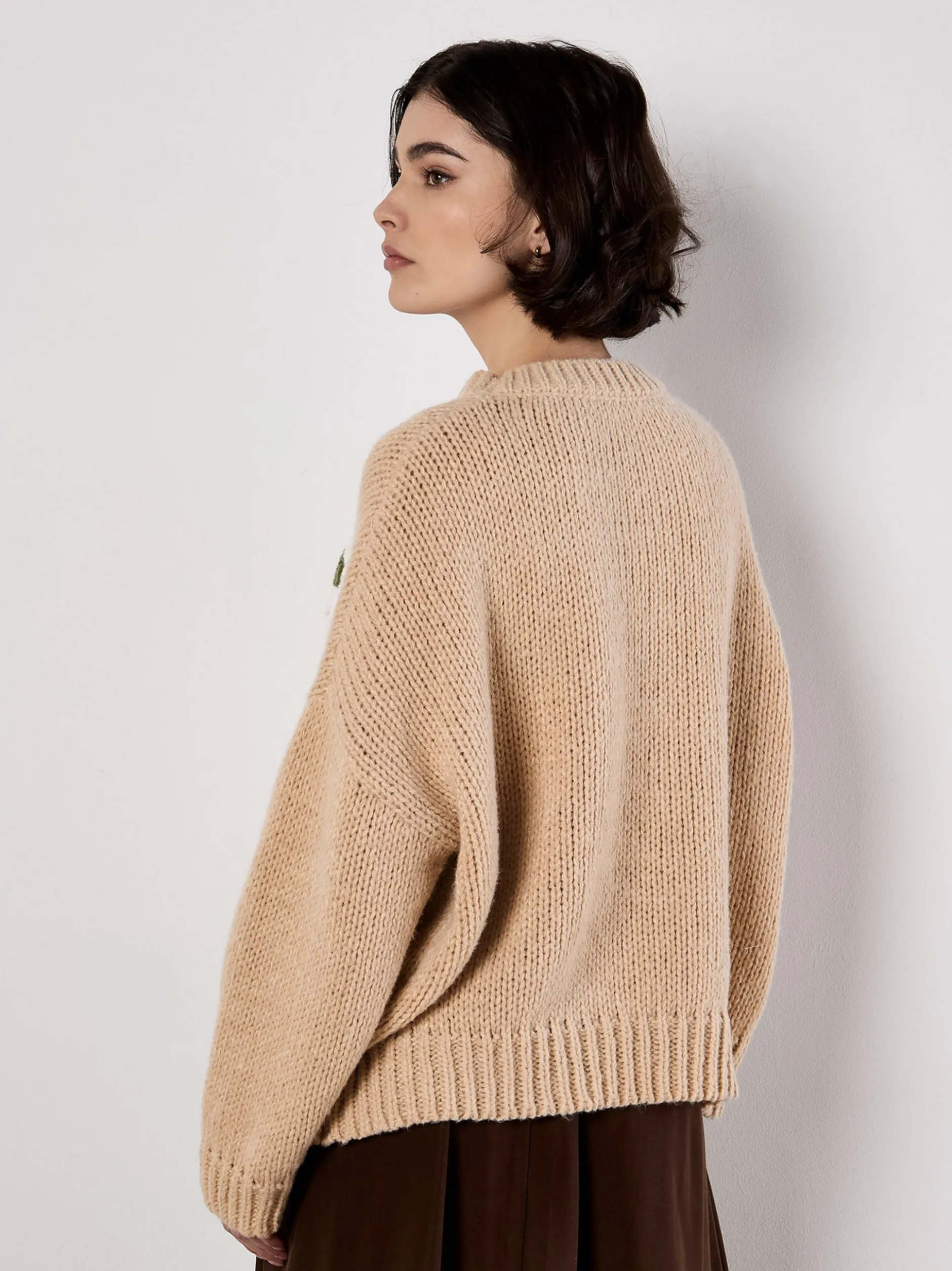 Apricot Damen Pullover in beige - Ausschnitt: Rundhals