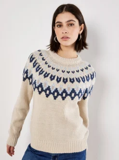 Apricot Damen Pullover in beige - Ausschnitt: Rundhals