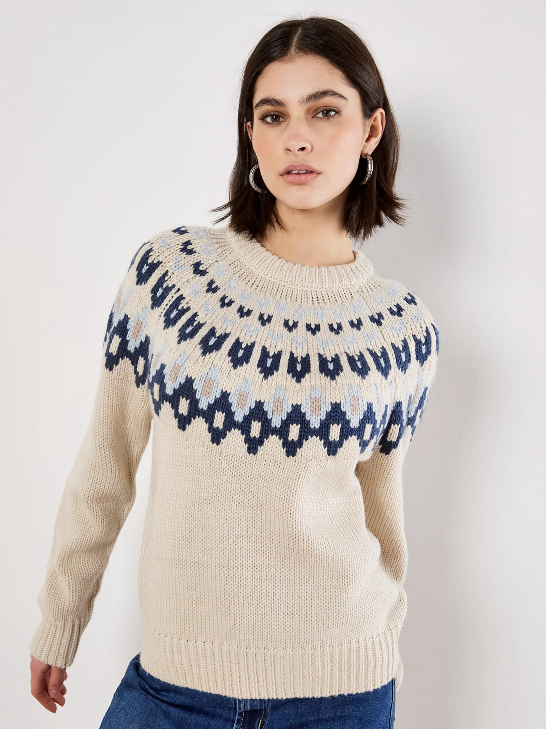 Apricot Damen Pullover in beige - Ausschnitt: Rundhals
