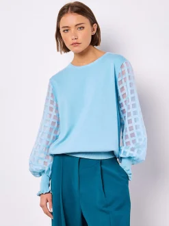 Apricot Damen Pullover in blau hellblau - Ärmel: langarm