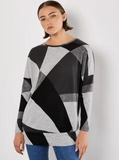 Apricot Damen Pullover in grau - Ärmel: langarm