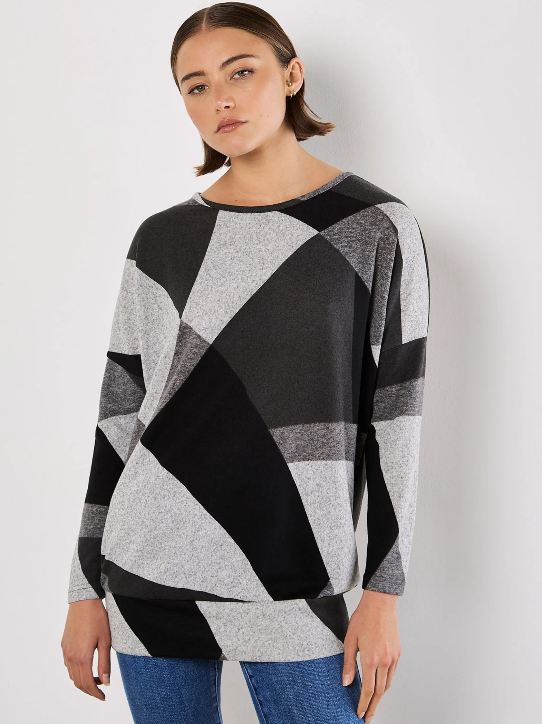 Apricot Damen Pullover in grau - Ärmel: langarm