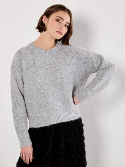 Apricot Damen Pullover in grau - Ausschnitt: Rundhals