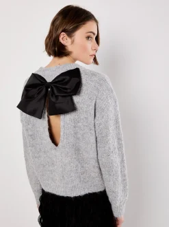 Apricot Damen Pullover in grau - Ausschnitt: Rundhals