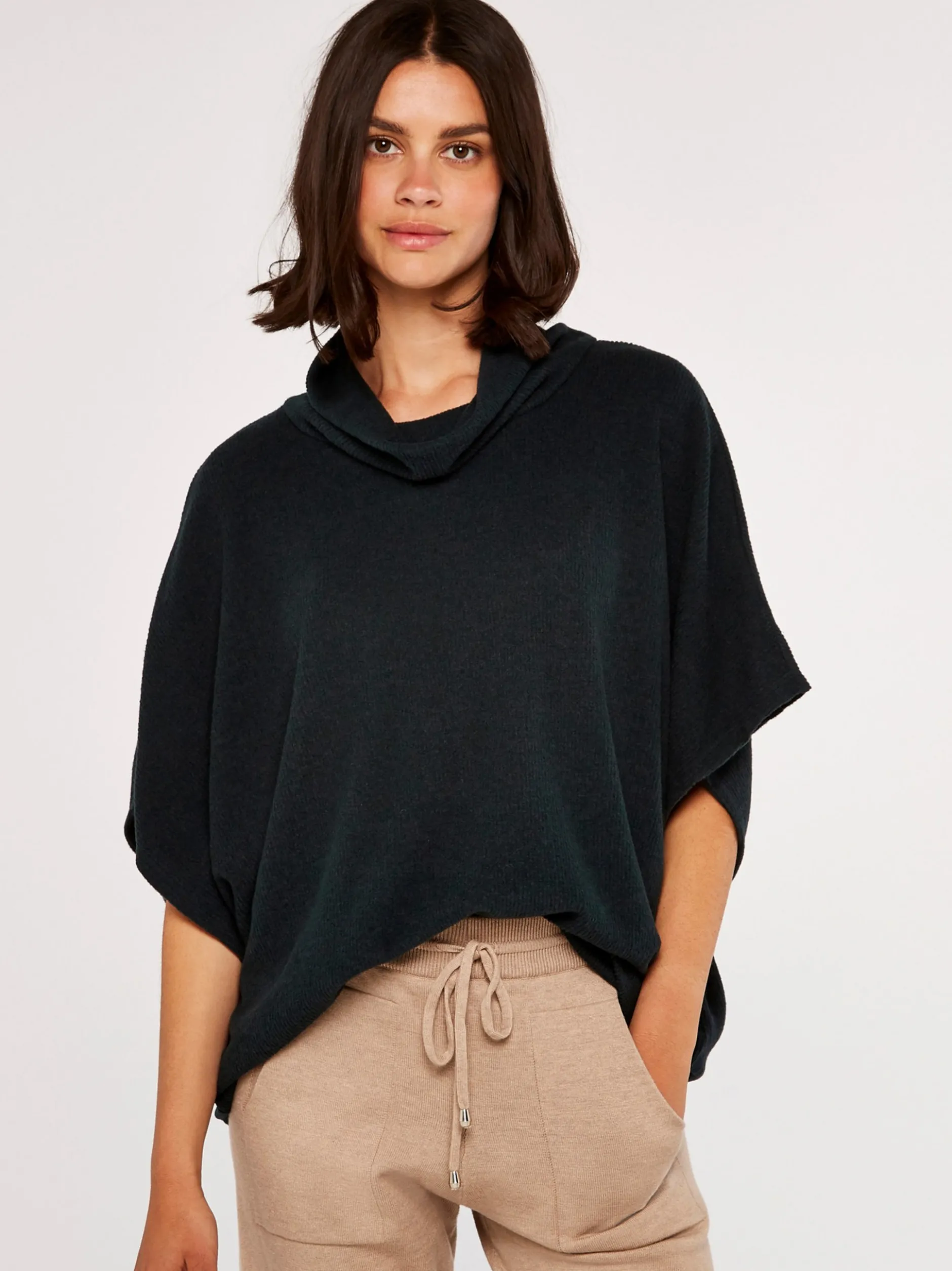 Apricot Damen Pullover in grün - Ausschnitt: Rollkragen