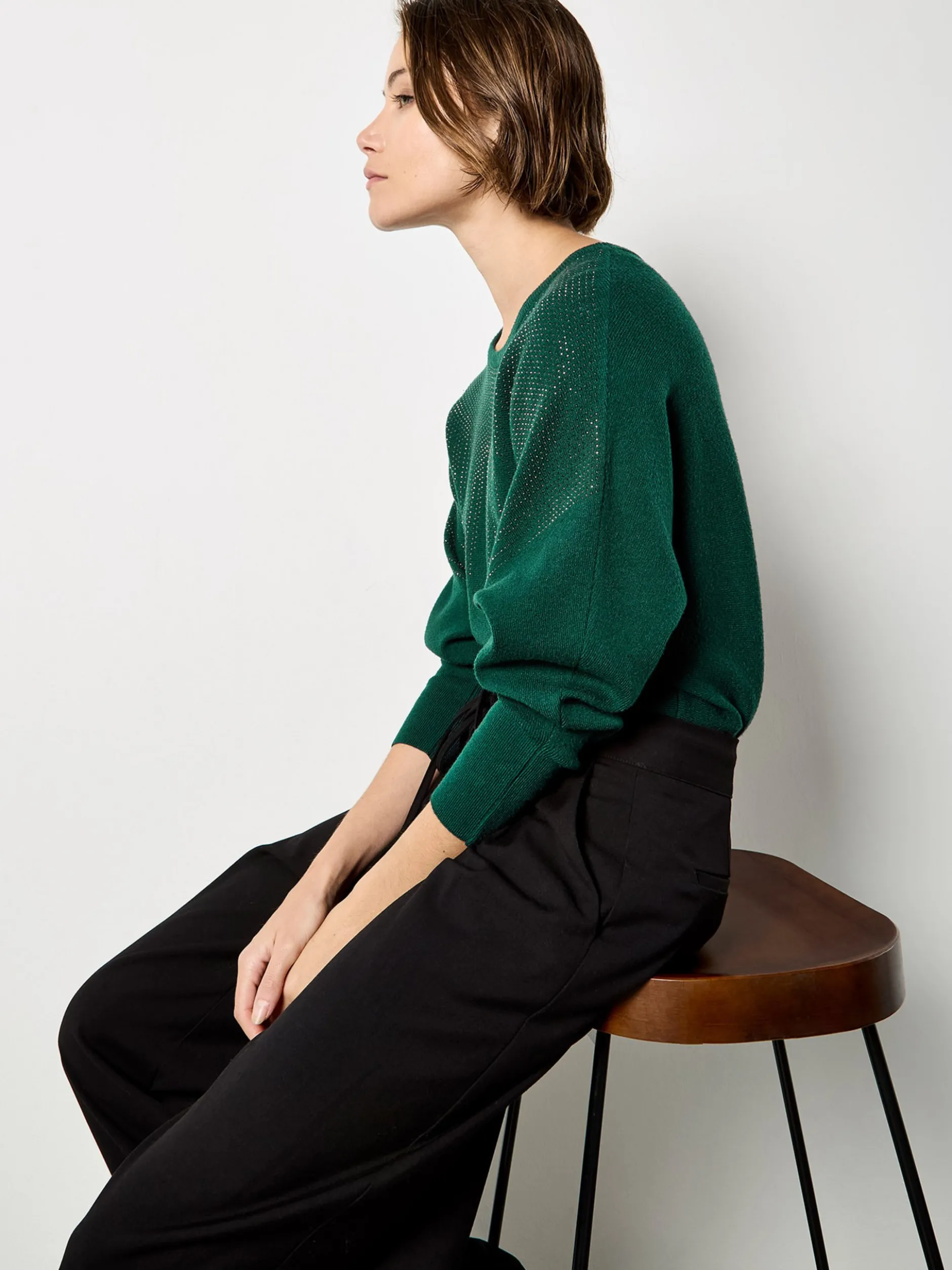 Apricot Damen Pullover in grün - Ausschnitt: Rundhals