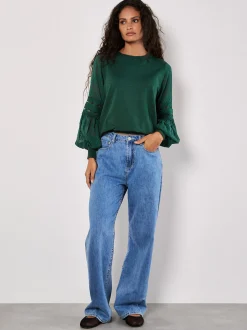 Apricot Damen Pullover in grün - Ausschnitt: Rundhals