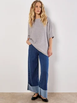 Apricot Damen Pullover in hellgrau - Ausschnitt: U-Boot