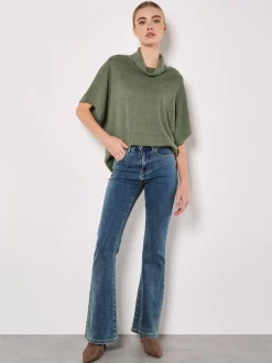 Apricot Damen Pullover in khaki - Ausschnitt: Rollkragen