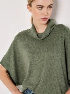 Apricot Damen Pullover in khaki - Ausschnitt: Rollkragen