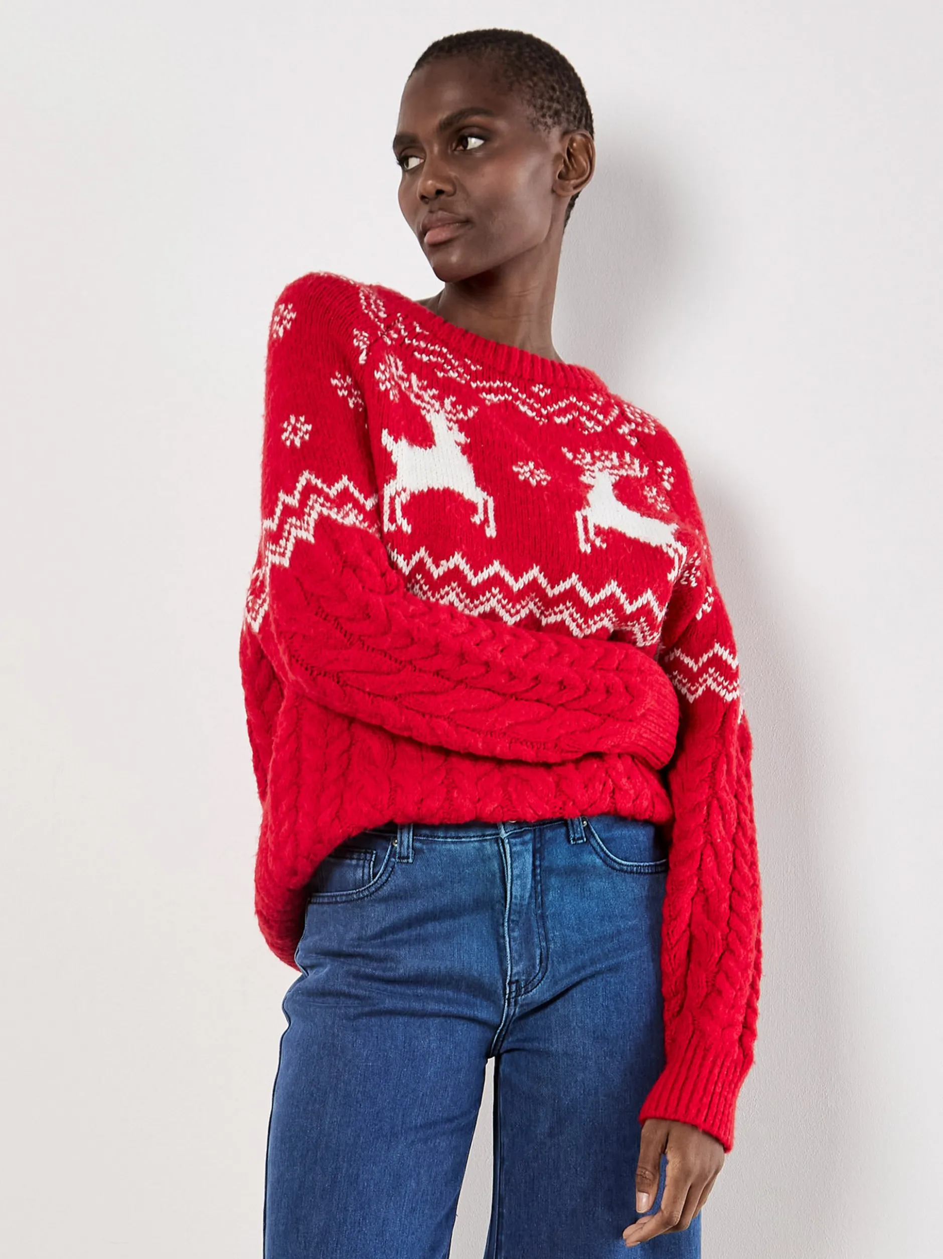 Apricot Damen Pullover in rot - Ausschnitt: Rundhals