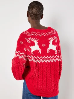 Apricot Damen Pullover in rot - Ausschnitt: Rundhals