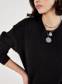 Apricot Damen Pullover in schwarz - Ausschnitt: Rundhals