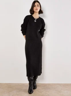 Apricot Damen Pullover in schwarz - Ausschnitt: Rundhals