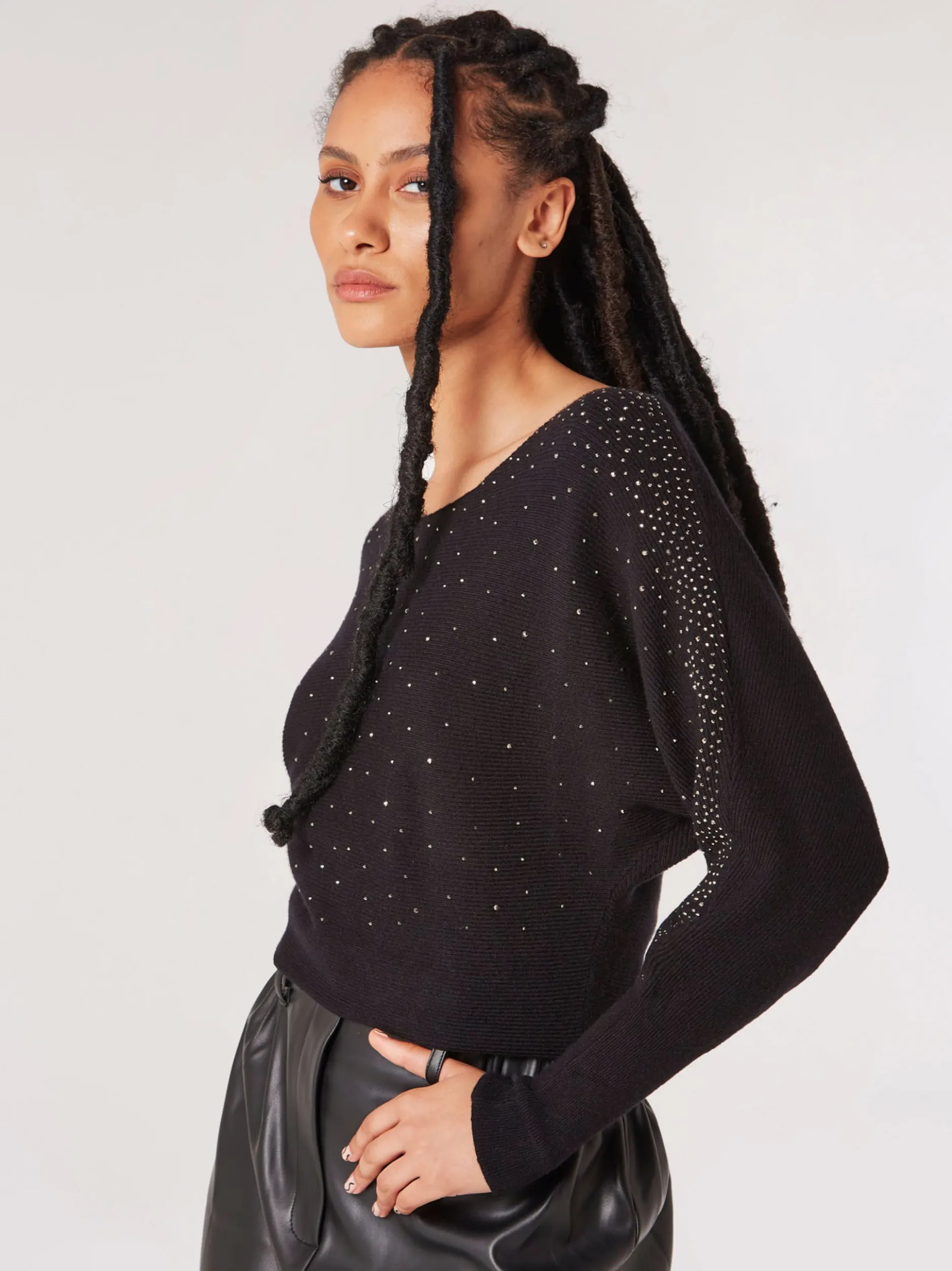 Apricot Damen Pullover in schwarz - Ärmel: langarm