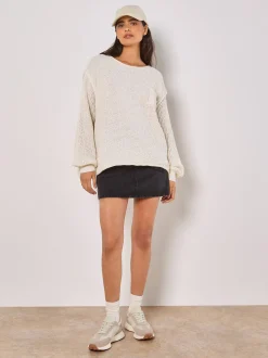Apricot Damen Pullover in weiß - Ärmel: langarm