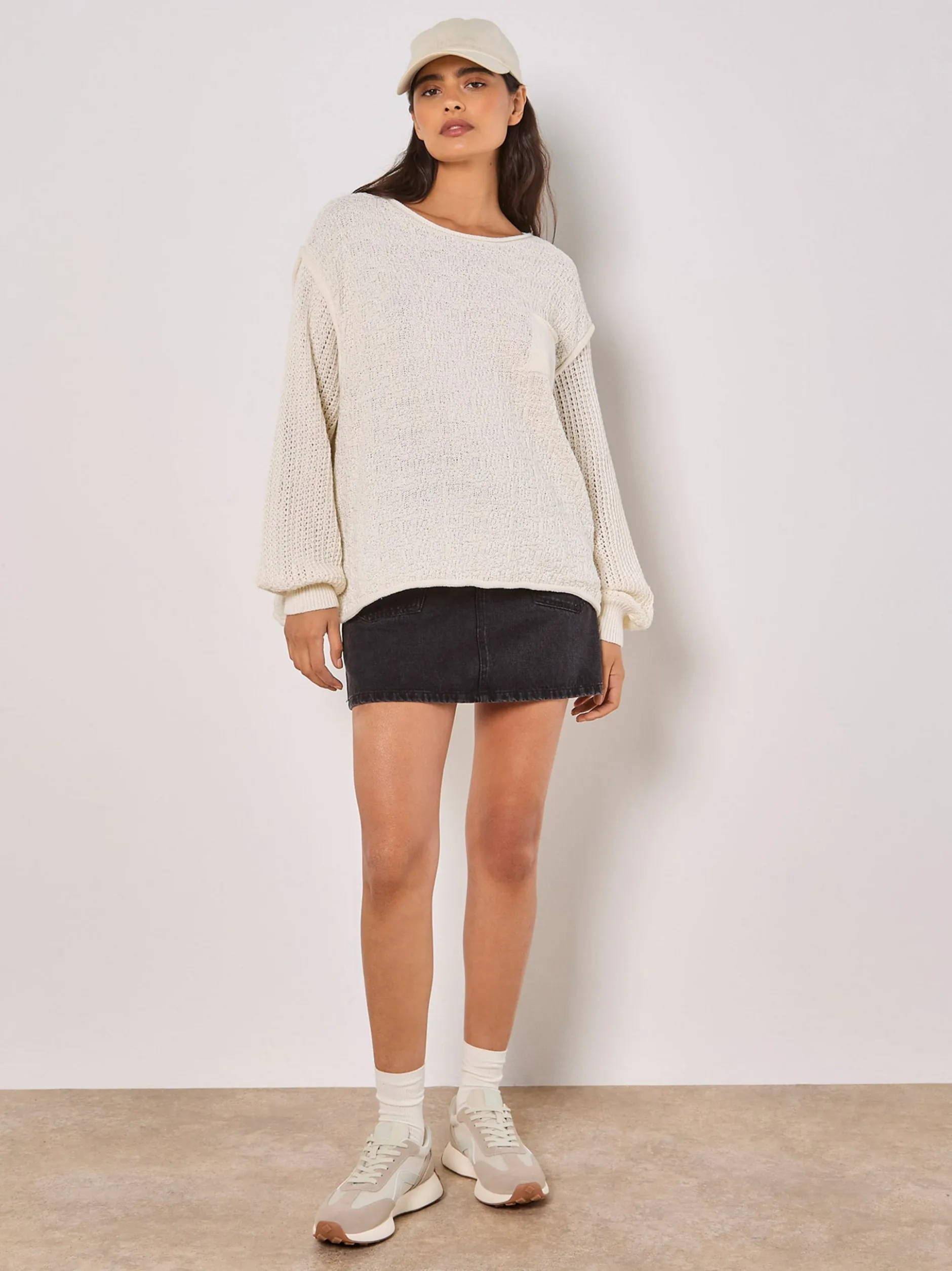 Apricot Damen Pullover in weiß - Ärmel: langarm