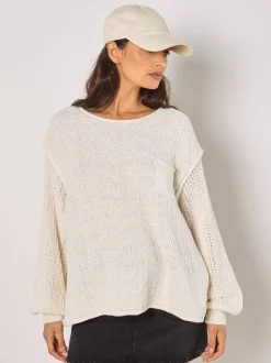 Apricot Damen Pullover in weiß - Ärmel: langarm