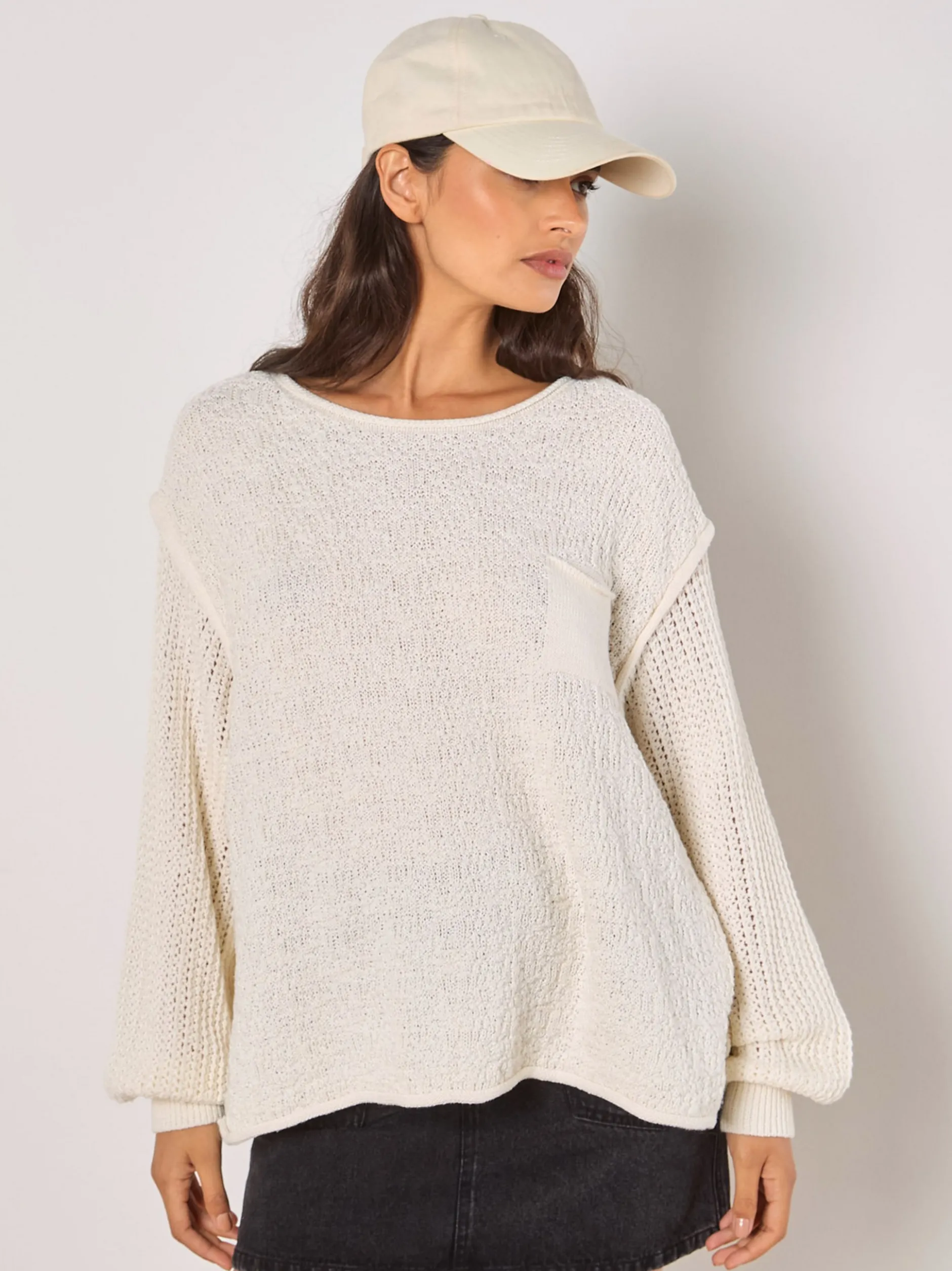 Apricot Damen Pullover in weiß - Ärmel: langarm