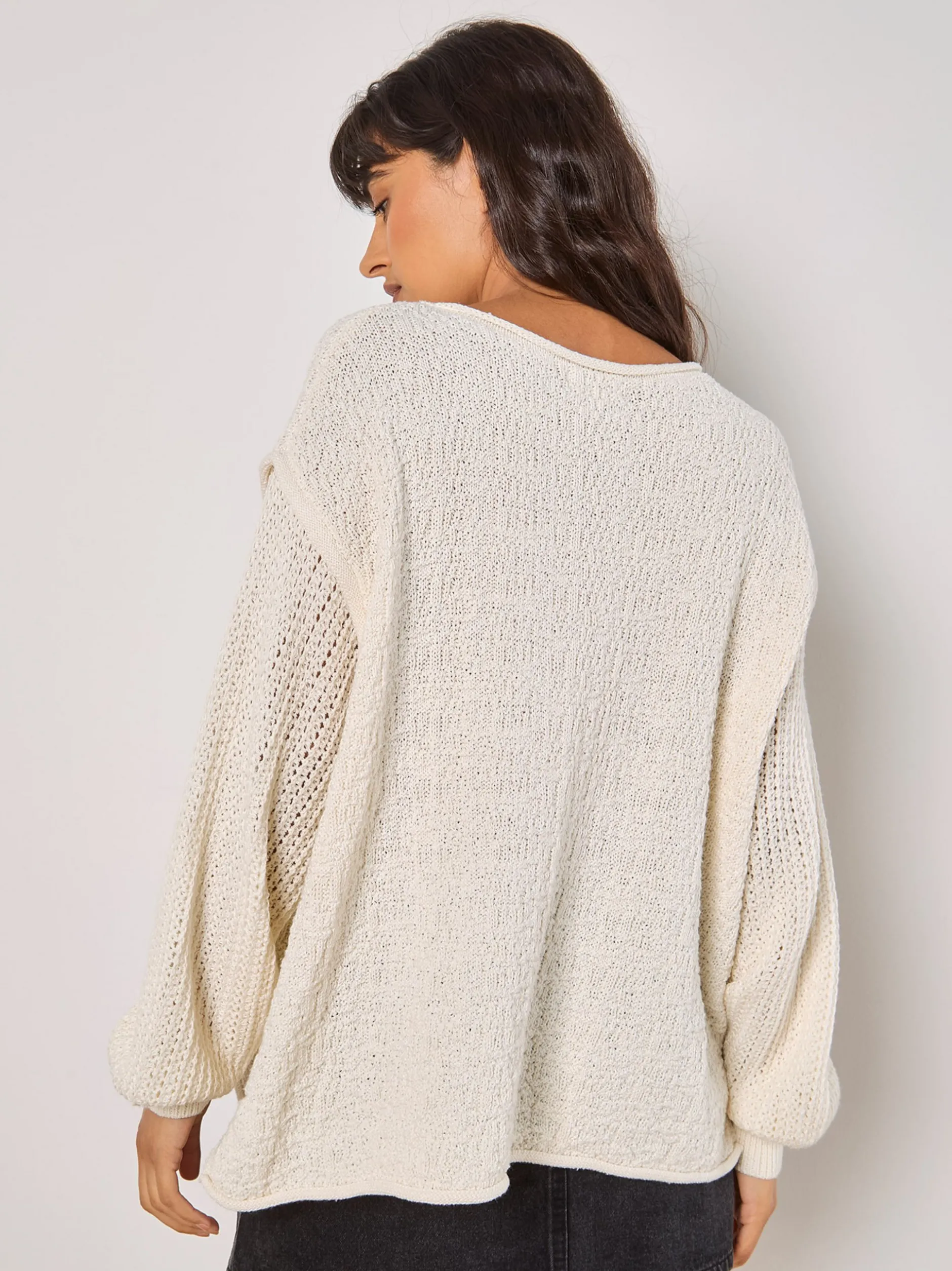 Apricot Damen Pullover in weiß - Ärmel: langarm