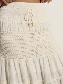 Apricot Damen Rock in beige ecru - Länge: lang