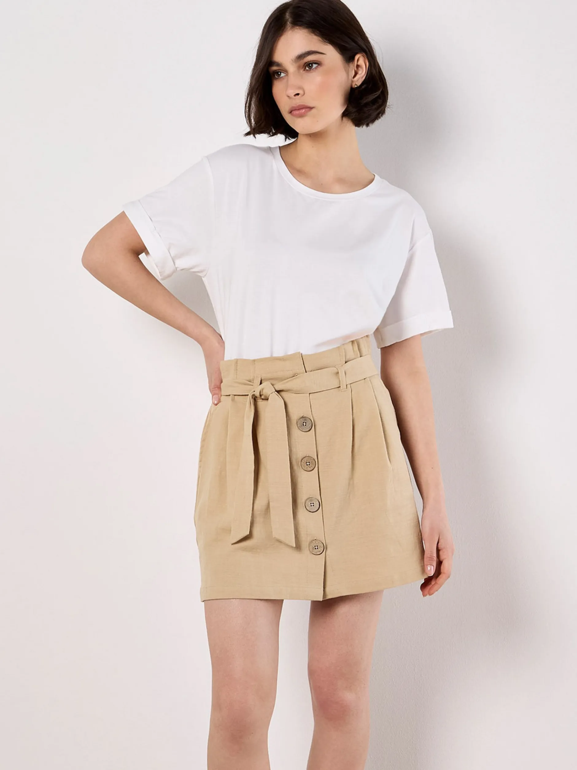 Apricot Damen Rock in beige - Länge: kurz