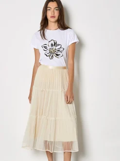 Apricot Damen Rock in beige - Länge: midi