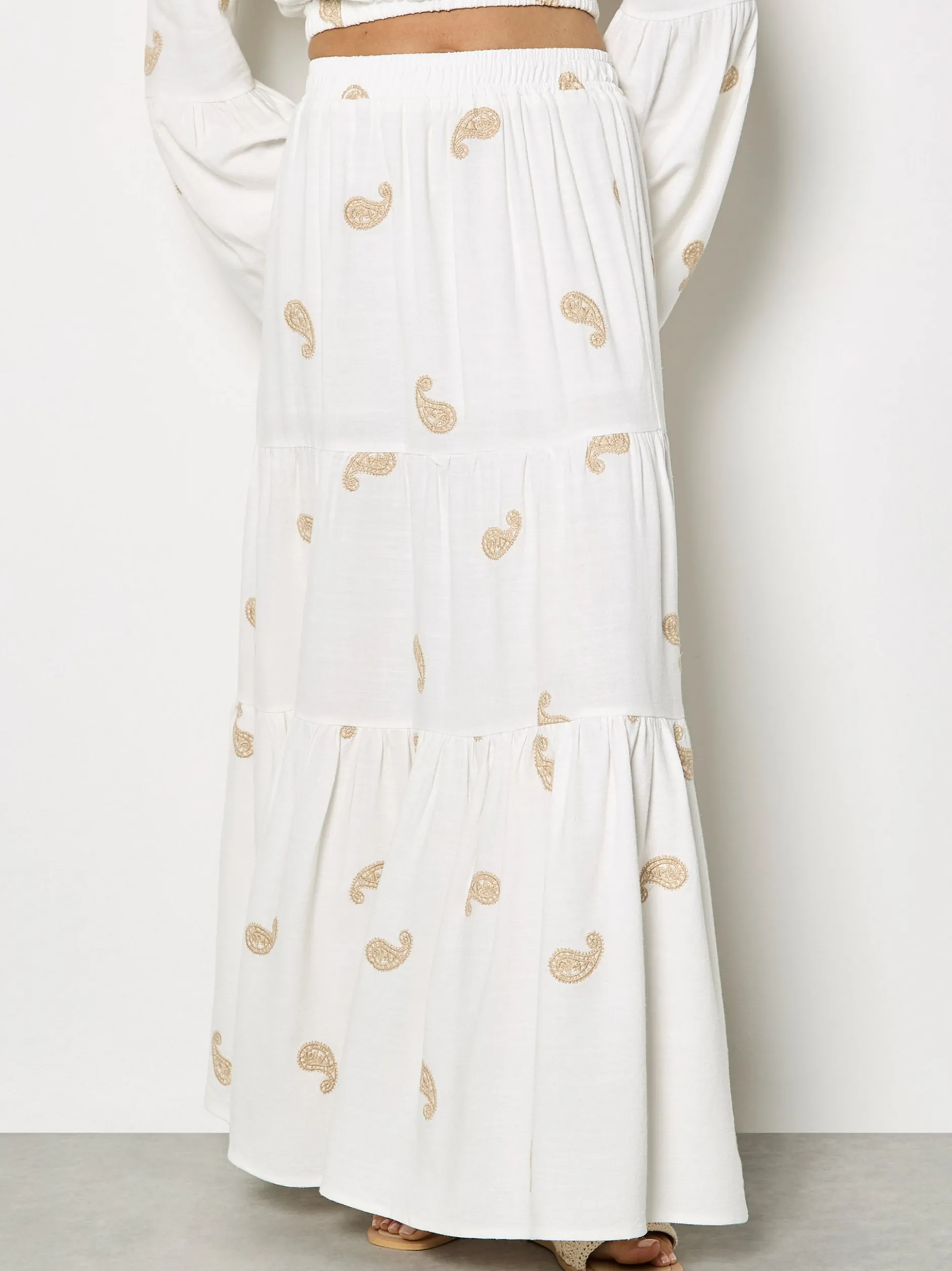 Apricot Damen Rock in beige - Länge: lang