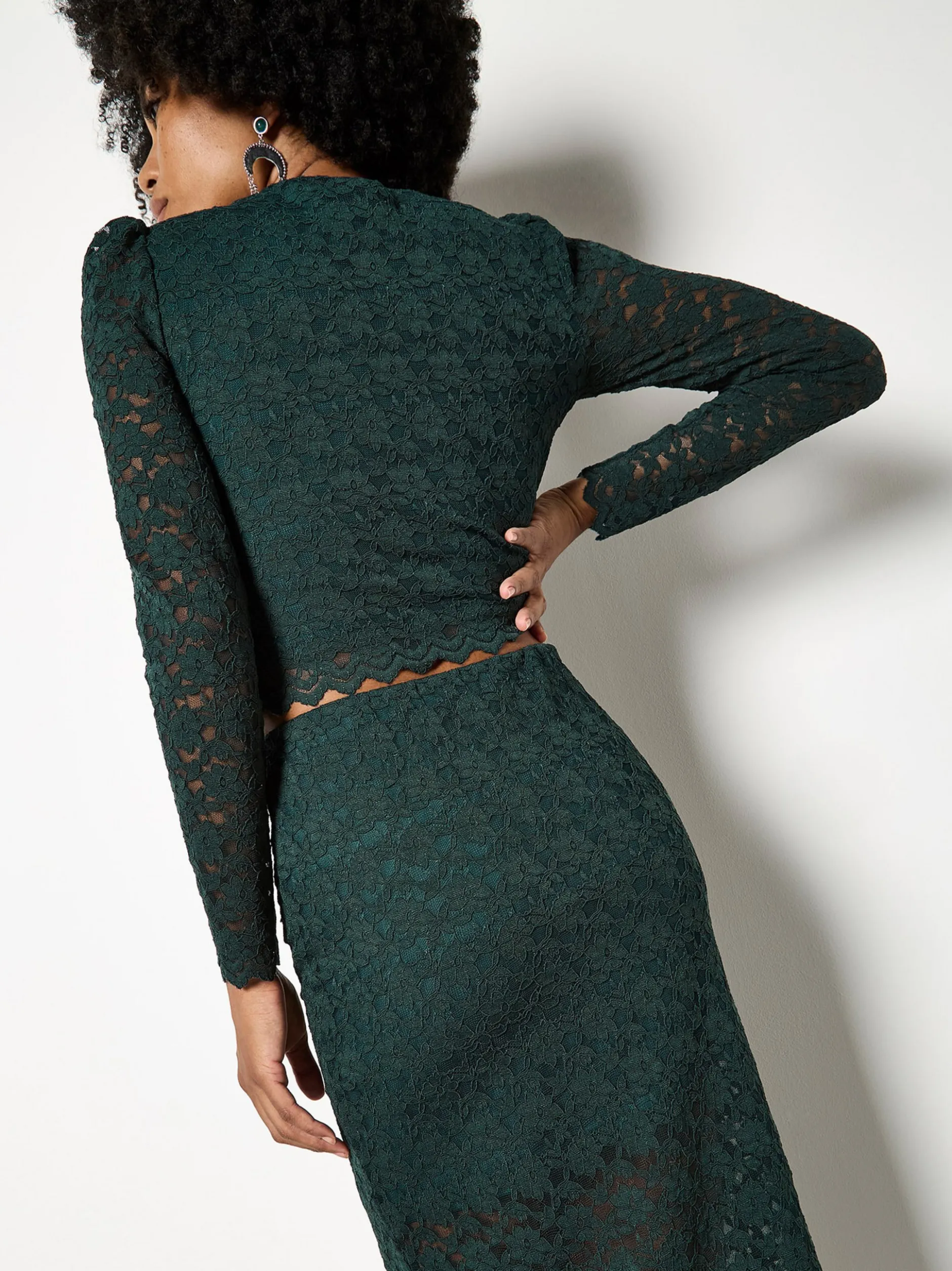 Apricot Damen Rock in grün - Länge: midi