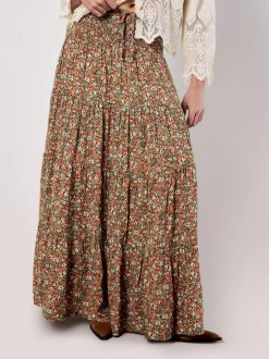 Apricot Damen Rock in khaki - Länge: lang
