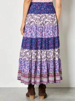 Apricot Damen Rock in lila purple - Länge: lang