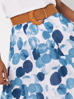 Apricot Damen Rock in marine blau - Länge: midi