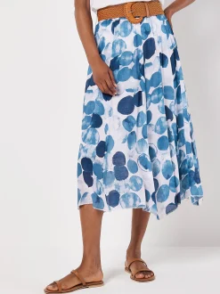 Apricot Damen Rock in marine blau - Länge: midi