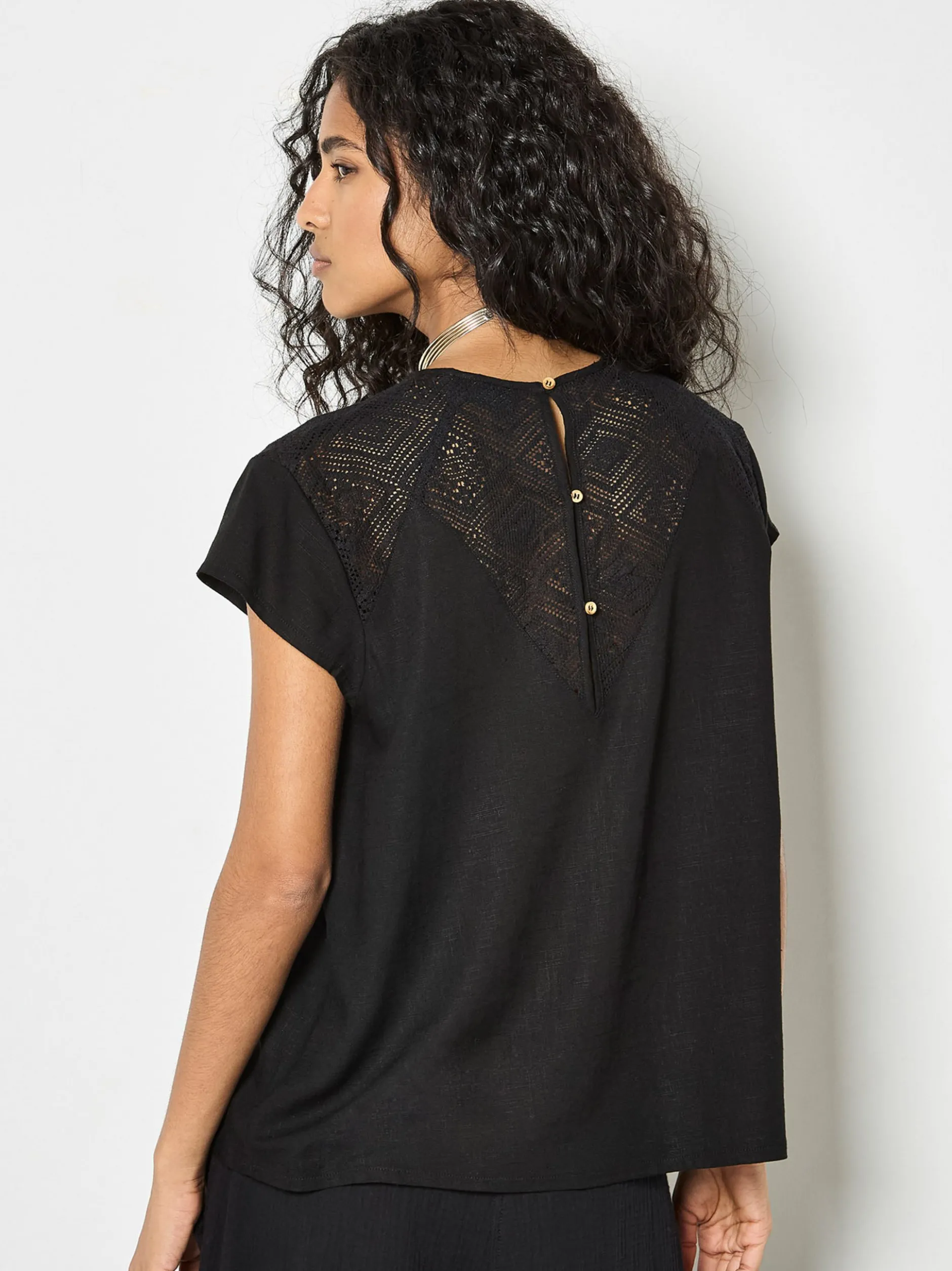 Apricot Damen Shirt in schwarz - Ärmel: kurzarm
