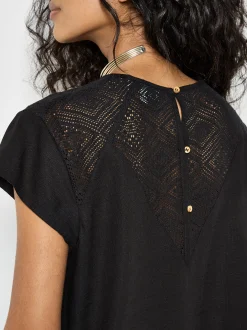 Apricot Damen Shirt in schwarz - Ärmel: kurzarm