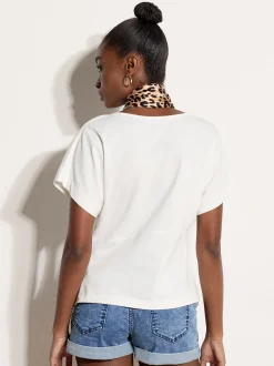 Apricot Damen Shirt in weiß - Ausschnitt: U-Boot