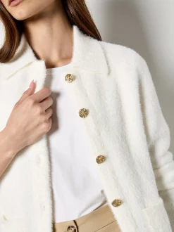 Apricot Damen Strickjacke in weiß - Ärmel: langarm