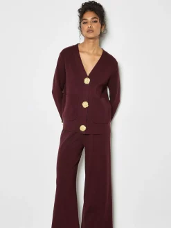 Apricot Damen Strickjacke in bordeaux - Ärmel: langarm