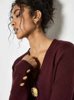 Apricot Damen Strickjacke in bordeaux - Ärmel: langarm