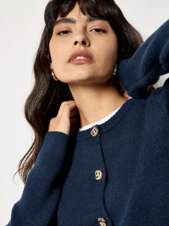 Apricot Damen Strickjacke in marine blau