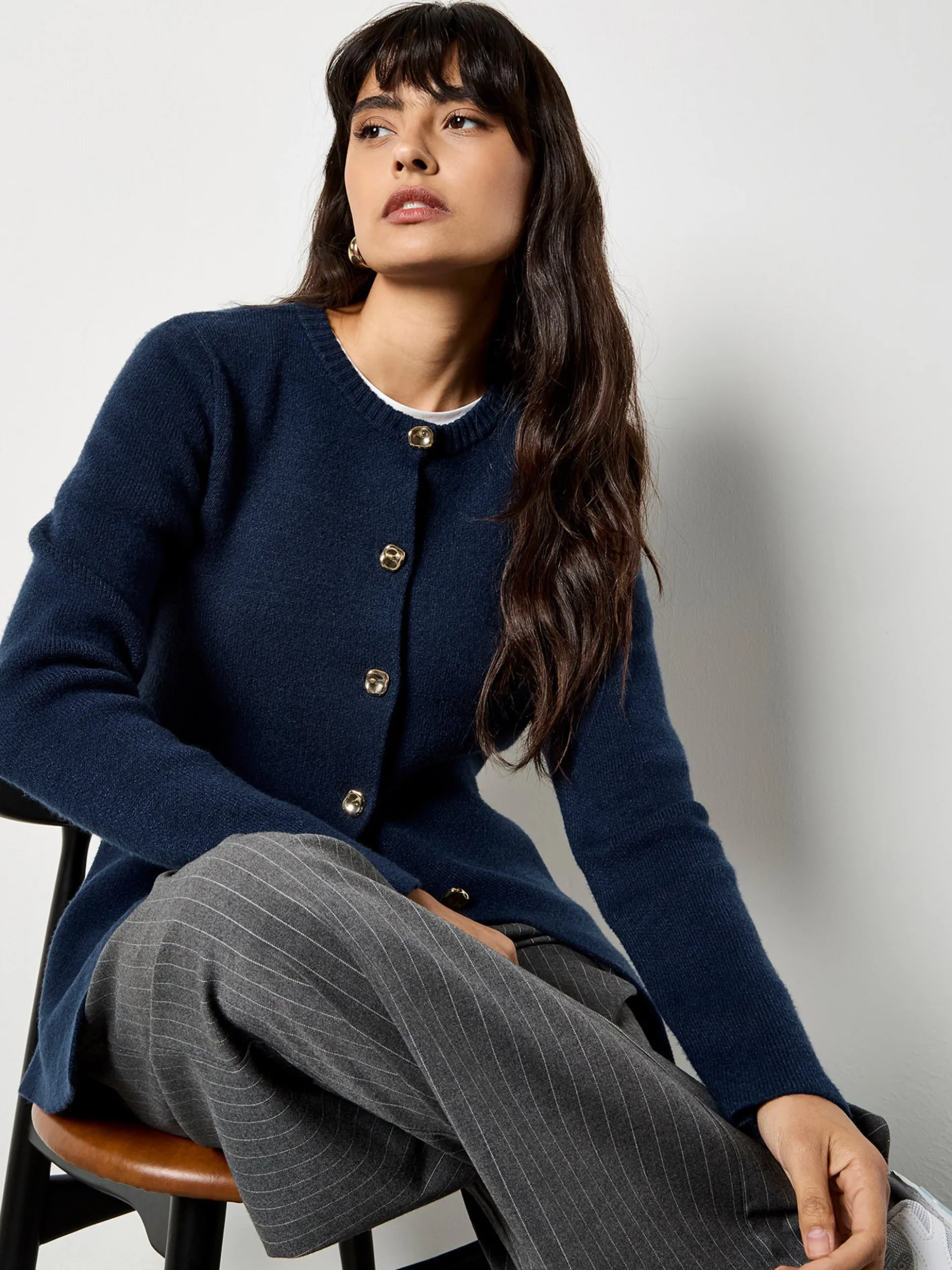Apricot Damen Strickjacke in marine blau
