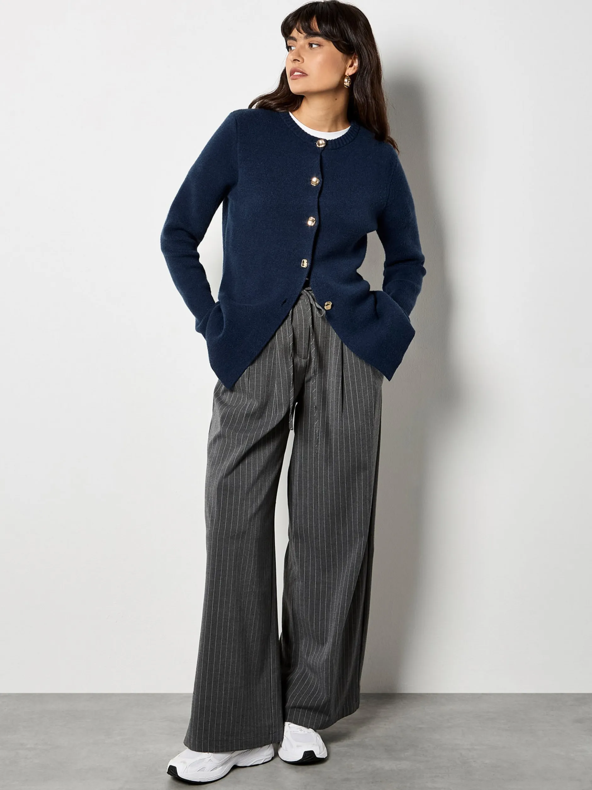 Apricot Damen Strickjacke in marine blau