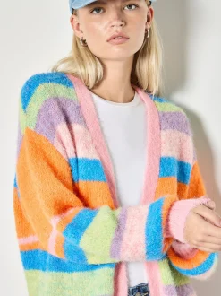 Apricot Damen Strickjacke in mehrfarbig pink