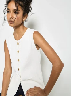 Apricot Damen Strickweste in beige ecru