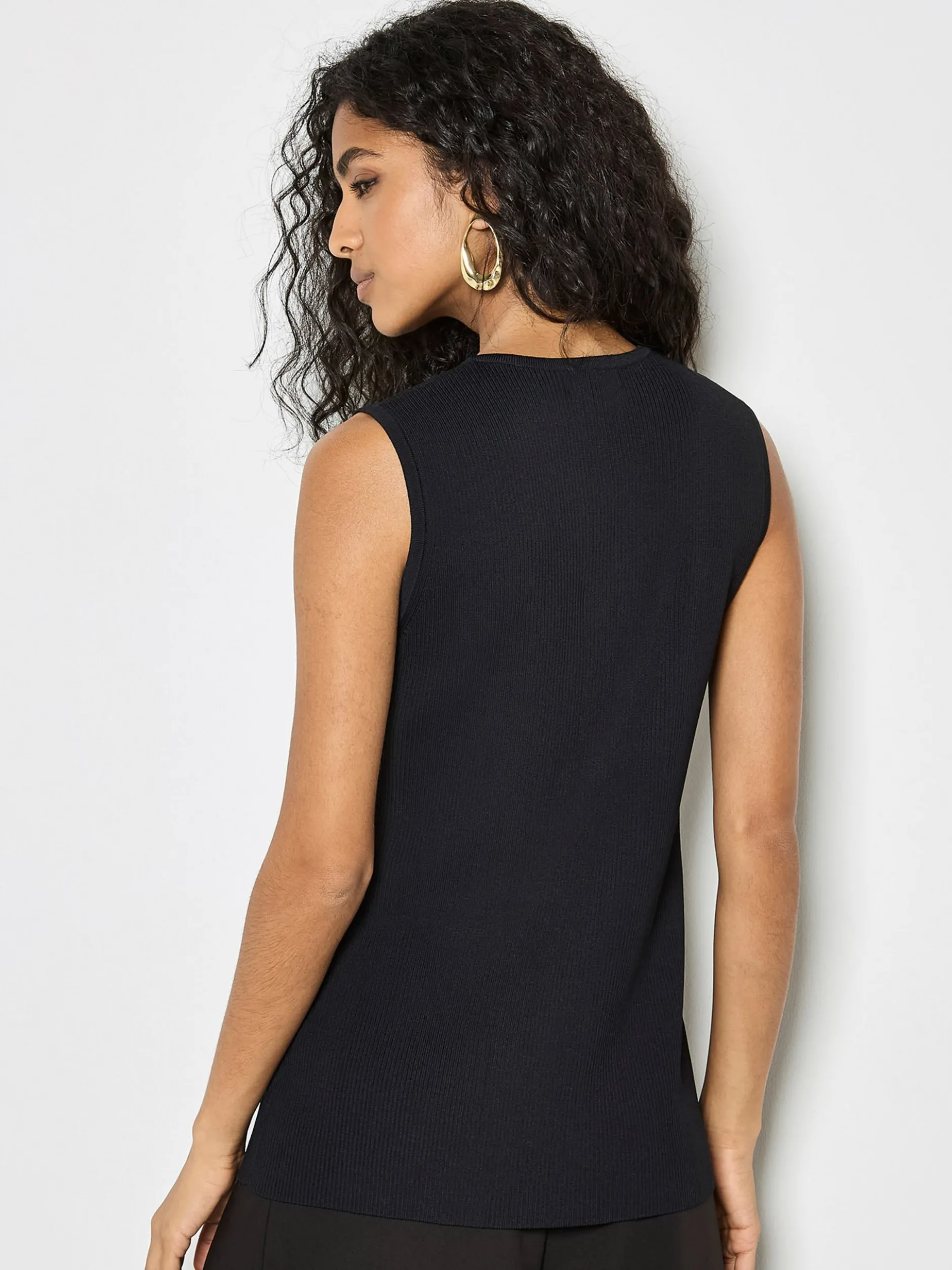 Apricot Damen Strickweste in schwarz - Ärmel: ohne Arm