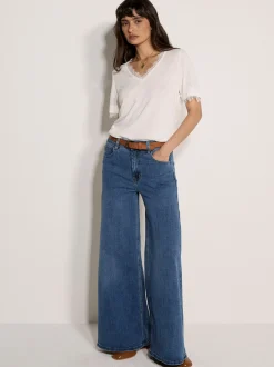 Apricot Damen Top in beige ecru - Ärmel: kurzarm