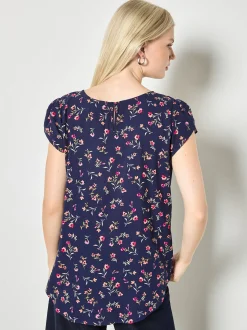 Apricot Damen Top in blau - Ausschnitt: Rundhals